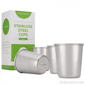 Stainless Steel Cups for Kids and Toddlers - Set of Four 8 oz BPA Free Cups - by HumanCentric - B01FRM04RE